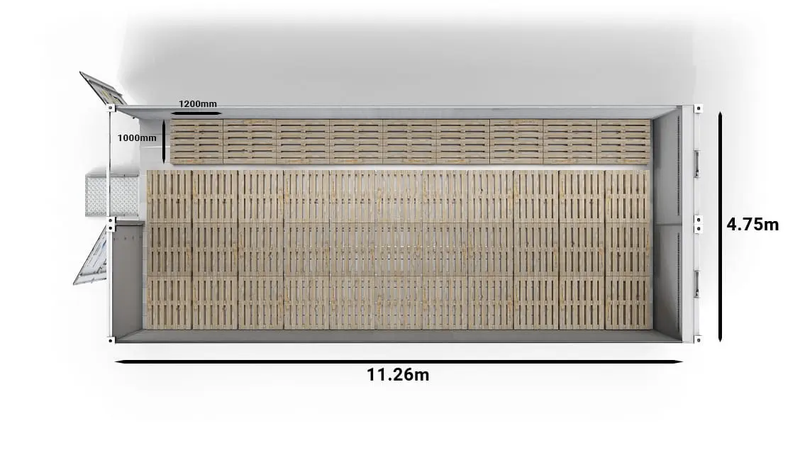 42 UK Pallets in a 2-bay 40ft Arctic SuperStore